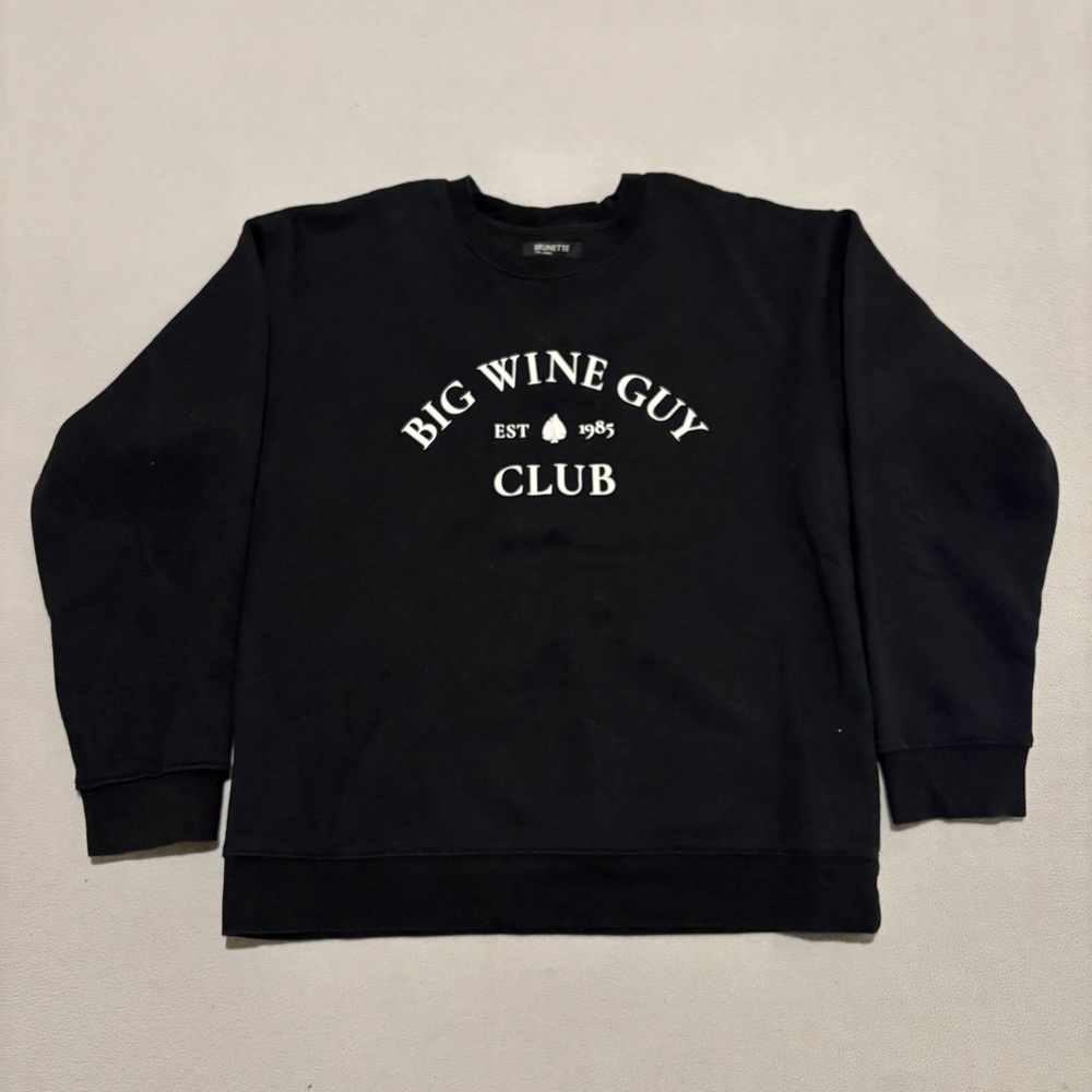 Brunette The Label Sweatshirt‎ Black Fall Graphic Casual Size Medium